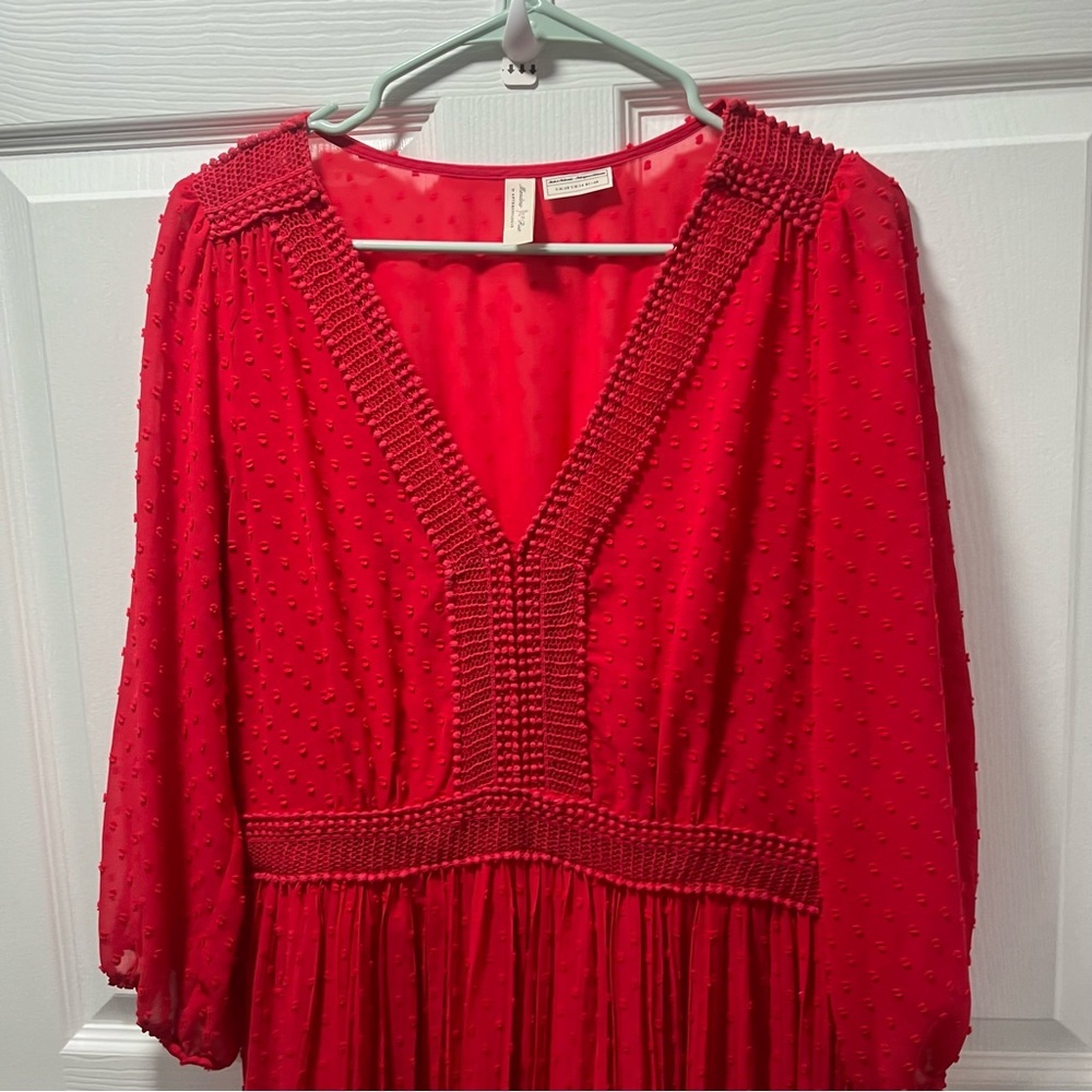Anthropologie Meadow Rue Minetta Tiered Dress Size 14 - Picture 4 of 15